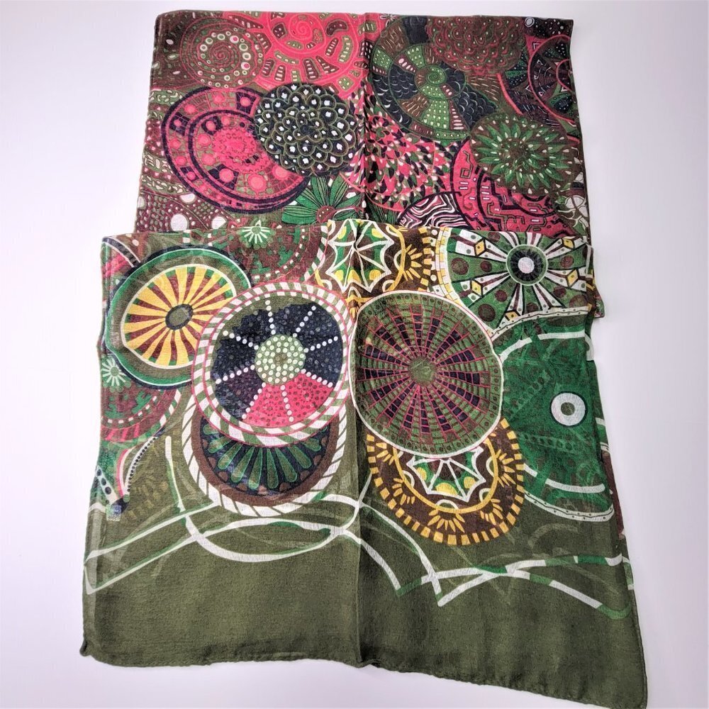 VISCOSE Multicolor Rectangular Scarf - Picture 5 of 9